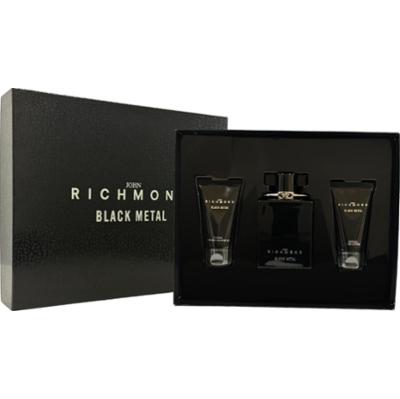 Ustawić John Richmond: Żel pod prysznic oczyszczający Naturale w kolorze Black Metal 50 ml + Balsam do ciała w kolorze Black Metal 50 ml + Woda perfum