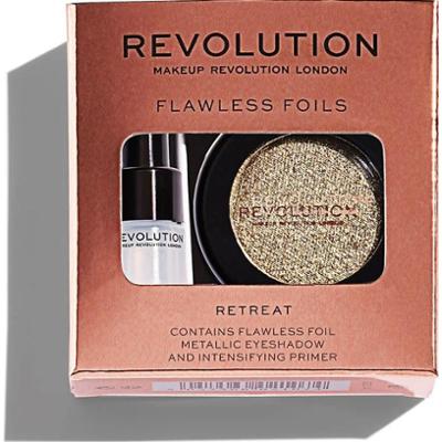 Ustawić Makeup Revolution: Flawless Baza pod cienie do powiek Foils Vegan 2ml + Flawless Paleta cieni do powiek Foils Vegan Retreat 2g