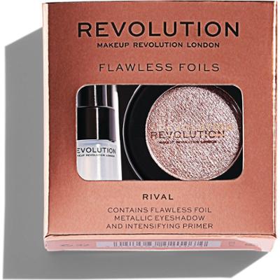 Ustawić Makeup Revolution: Flawless Baza pod cienie do powiek Foils Vegan 2ml + Flawless Paleta cieni do powiek Foils Vegan Rival 2g