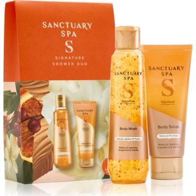 Sanctuary Spa Signature Zestaw upominkowy Duo odświeżający żel pod prysznic 150 ml + wygładzający żel złuszczający 100 ml