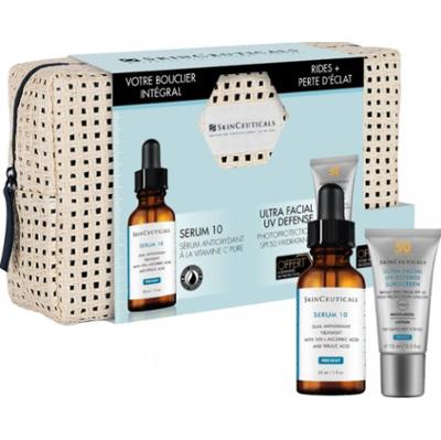 SkinCeuticals Kompletny zestaw ochronny na zmarszczki i utratę blasku - 10 serum + GRATIS Ultra Facial UV Defense