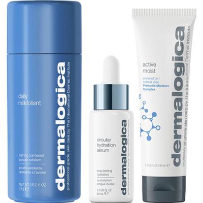 Zestaw wygładzający + nawilżający Dermalogica: Daily Exfoliating Powder Milk 74 g + Active Hydrating Prebiotics Nawilżający krem do twarzy 50 ml + Cir