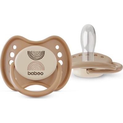 Baboo Symetryczny silikonowy z etui na smoczek Au Naturale 0-6m 2szt