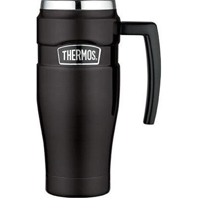 Thermos Styl Wodoodporny termofor z uchwytem - matowa czerń 470 ml