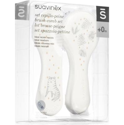 Suavinex Tigers Baby Set Szary 2-częściowy szczotka i grzebień
