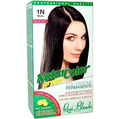 Renee Blanche Farba do włosów trwała koloryzacja Naturale Kolor naturalny Zielony1 N Czarny