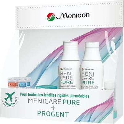 Zestaw wielofunkcyjny Menicon MeniCare Pure Travel + Progente 2x70ml + 2 zabiegi + 2 etui