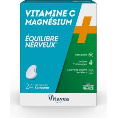 Nutrisanté Witamina C + Magnez Równowaga Nerwowa 24 tabletki do żucia