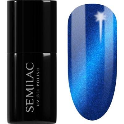 Semilac Lakier hybrydowy UV Silk Effect Gel Nail Polish z lampą UV/LED Color 466 Blue Silk Pyjamas 7 ml