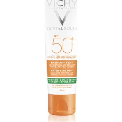 Vichy Capital Soleil Matujący krem przeciwsłoneczny do twarzy 3 w 1 z zieloną glinką Spf50+ 50ml