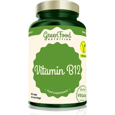 GreenFood Nutrition Kapsułki z witaminą B12 pomagające zmniejszyć zmęczenie i wypalenie 90 kapsułek