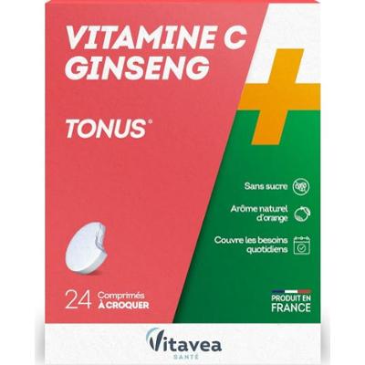 Vitavea Witamina C, Ton Żeń-szenia 24 tabletki do żucia