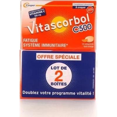 Vitascorbol Witamina C 500 mg o smaku pomarańczowym 2x24 tabletki do żucia