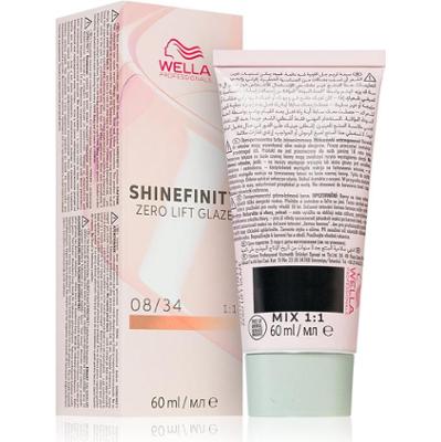 Angielska farba do włosów Wella Shinefinity Zero Lift Glazura 60ml 08/34 | Jasnozłoty rudy blond