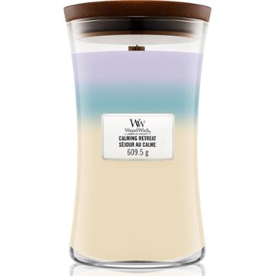 Woodwick Trilogy Calming Retreat świeca zapachowa z drewnianym knotem 609,5 g