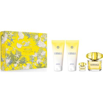 Versace Żółty Diamentowy Zestaw Prezentowy dla Kobiet Woda Toaletowa 90 ml + Mleczko do Ciała Zapachowe 100 ml + Żel Pod Prysznic Zapachowy 100 ml + W