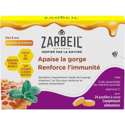Zarbeil Pastylki do ssania na gardło i odporność - 24 pastylki