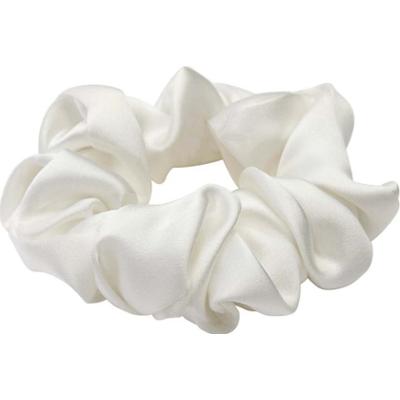 Lenoites Mulberry Silk Scrunchie, White