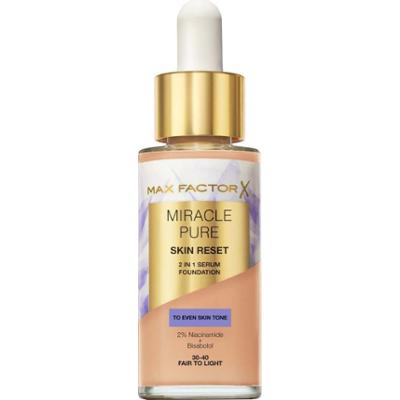 Max Factor Miracle Pure 2in1 Skin Reset Serum Foundation 30-40 Fair to Light