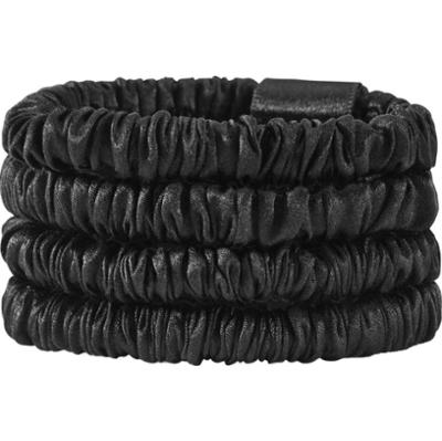 Lenoites Mulberry Silk Skinny Scrunchies Black