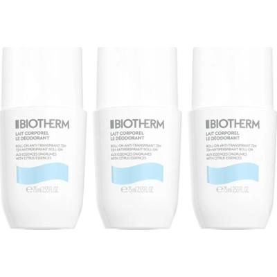 Biotherm Lait Corporel Deodorant Roll-On (3 x 75 ml)