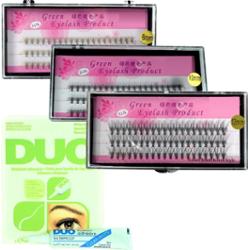 Zestaw rzęsy kępki 8,10,12 mm + klej DUO Clear 7g