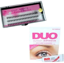 Zestaw rzęsy kępki 10mm profil C+klej DUO Black 7g