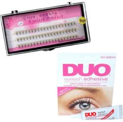 Zestaw rzęsy kępki 8 mm profil C+klej DUO Black 7g