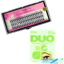 Zestaw rzęsy kępki 12mm profil C+klej DUO Clear 7g