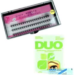 Zestaw rzęsy kępki 10mm profil C+klej DUO Clear 7g