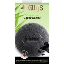 KillyS - Konjac Sponge - Naturalna gąbka do mycia twarzy z węglem bambusowym - SKÓRA TRĄDZIKOWA