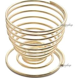 Many Beauty - Złoty stojak na gąbkę do makijażu - Sprężyna