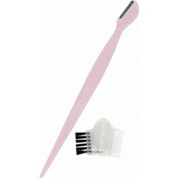 Inter-Vion - Rose Collection - Eyebrow Razor With A Comb Cap - Żyletka do brwi z nakładką z grzebykiem