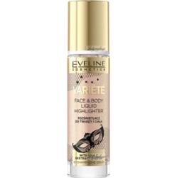 Eveline Cosmetics - VARIETE - Face & Body Liquid Highlighter - Rozświetlacz do twarzy i ciała - 30 ml - 01 - CHAMPAGNE GOLD