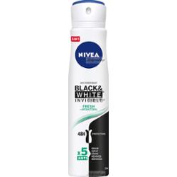 Nivea - Black & White Invisible - Fresh + Antibacterial - 48H Protection - Antyperspirant w aerozolu - 250 ml