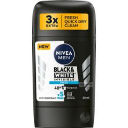 Nivea - Men - Black & White Invisible - Fresh - 48H Anti-Perspirant - Antyperspirant w sztyfcie dla mężczyzn - 50 ml