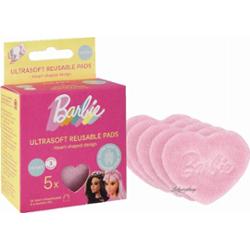GLOV - BARBIE - Ultrasoft Reusable Pads - Wielorazowe płatki kosmetyczne w kształcie serca - Edycja limitowana - 5 szt.