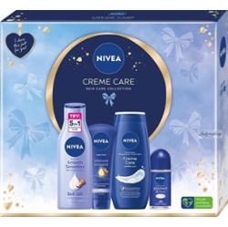 Nivea - Creme Care - Zestaw prezentowy do pielęgnacji ciała - Wygładzające mleczko do ciała 250 ml + Krem do rąk 100 ml + Żel pod prysznic 250 ml + Antyperspirant w kulce 50 ml