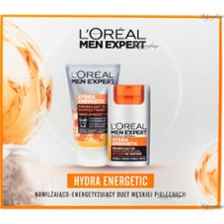 L'Oréal - Men Expert - Hydra Energetic - Zestaw prezentowy kosmetyków do mężczyzn - Żel do mycia twarzy 100 ml + Krem nawilżający 24H 50 ml