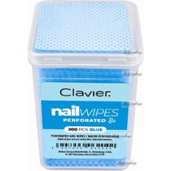 Clavier - Perforated Nail Wipes - Perforowane waciki bezpyłowe w pudełku - 200 sztuk - Blue