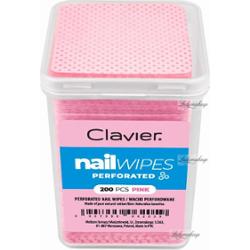 Clavier - Perforated Nail Wipes - Perforowane waciki bezpyłowe w pudełku - 200 sztuk - Pink