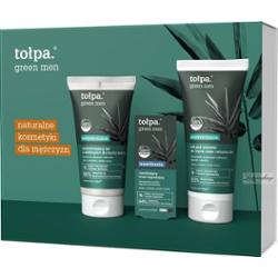 Tołpa - Green Men - Zestaw kosmetyków dla mężczyzn - Żel pod prysznic 2w1 200 ml + Oczyszczający żel peeling do mycia twarzy 150 ml + Nawilżający krem łagodzący do twarzy 50 ml