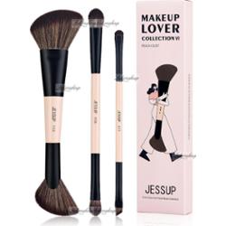 JESSUP - Makeup Lover - Collection VI - Peach Dust - 6-in-3 Duo-End Travel Brush Collection - Zestaw 3 pędzli do makijażu - T507