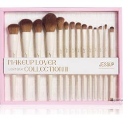 JESSUP - Makeup Lover - Light Grey - 14 Pcs Comprehensive Collection II - Zestaw 14 pędzli do makijażu twarzy - T329-G