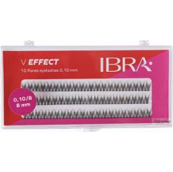 Ibra - V EFFECT - 10 FLARES EYELASH 0,10 mm / B - Kępki sztucznych rzęs - 120 szt - 8 mm