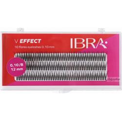 Ibra - V EFFECT - 10 FLARES EYELASH 0,10 mm / B - Kępki sztucznych rzęs - 120 szt - 12 mm