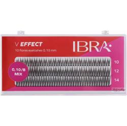 Ibra - V EFFECT - 10 FLARES EYELASH 0,10 mm / B - Kępki sztucznych rzęs - 120 szt - MIX (10 mm / 12 mm / 14 mm)