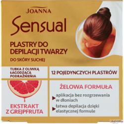 Joanna Sensual Plastry do depilacji twarzy skóry suchej 12 sztuk i Tubka z oliwką łagodzącą 10 ml