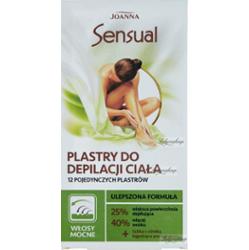 Joanna Sensual Plastry do depilacji ciała włosy mocne 12 sztuk i Tubka z oliwką łagodzącą 10 ml