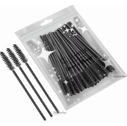 Clavier - Eyelash Brushes - Jednorazowe szczoteczki do rzęs i brwi - Czarne - 50 sztuk